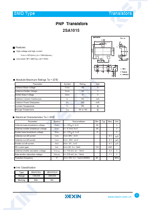 2SA1015-H Datasheet PDF KEXIN Industrial
