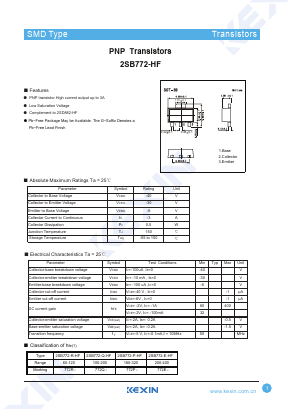 B772-HF Datasheet PDF KEXIN Industrial