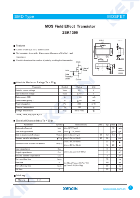 K1399 Datasheet PDF KEXIN Industrial