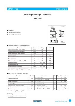BF820W Datasheet PDF KEXIN Industrial