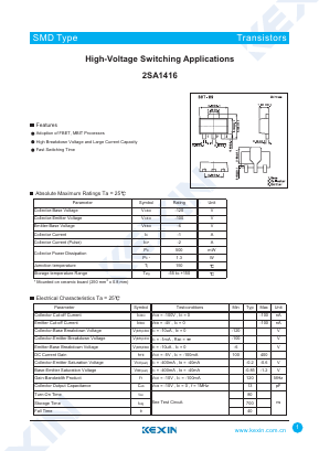 2SA1416 Datasheet PDF KEXIN Industrial