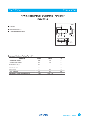 FMMT624 Datasheet PDF KEXIN Industrial