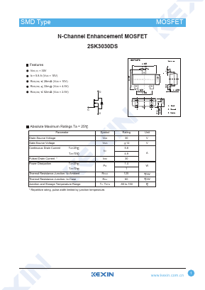 2SK3030DS-3 Datasheet PDF KEXIN Industrial