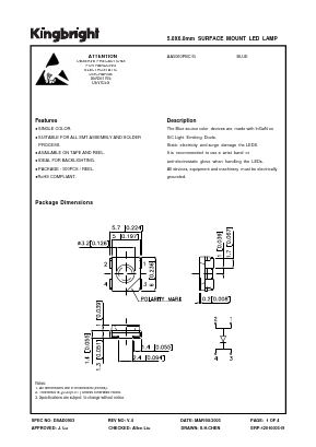 AA5060PBC Datasheet PDF Kingbright