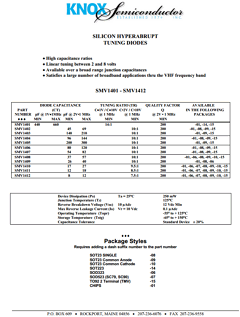 SMV1401-09 Datasheet PDF Knox Semiconductor, Inc