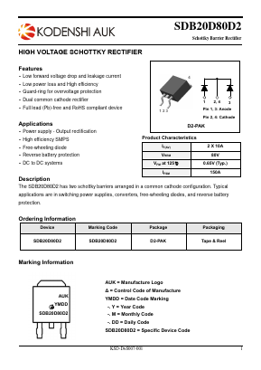 SDB20D80D2-1 Datasheet PDF Kersemi Electronic Co., Ltd.