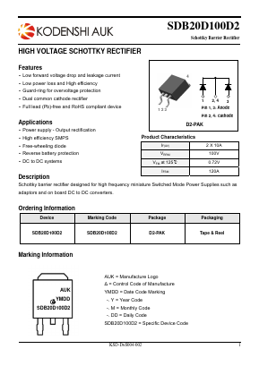 SDB20D100D2-1 Datasheet PDF Kersemi Electronic Co., Ltd.
