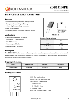 SDB15100PH Datasheet PDF Kersemi Electronic Co., Ltd.