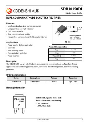 SDB10150DI Datasheet PDF Kodenshi Auk Co., LTD