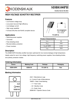 SDB8100PH-1 Datasheet PDF Kodenshi Auk Co., LTD