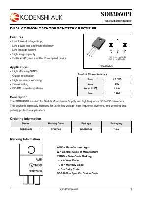 SDB2060PI Datasheet PDF Kodenshi Auk Co., LTD