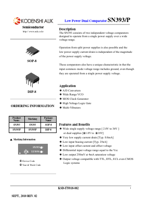 SN393 Datasheet PDF Kodenshi Auk Co., LTD