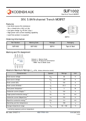 SUF1002 Datasheet PDF Kodenshi Auk Co., LTD