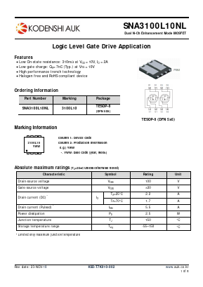 SNA3100L10NL Datasheet PDF Kodenshi Auk Co., LTD