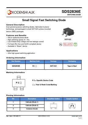 SDS2836E Datasheet PDF Kodenshi Auk Co., LTD