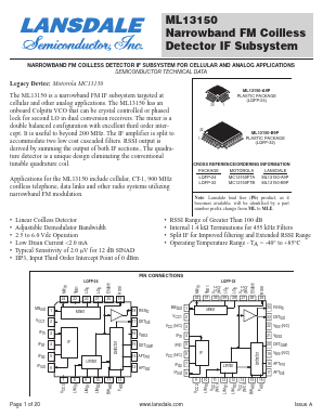 MC13150FTA Datasheet PDF LANSDALE Semiconductor Inc.