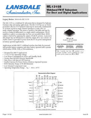 MC13158FTB Datasheet PDF LANSDALE Semiconductor Inc.