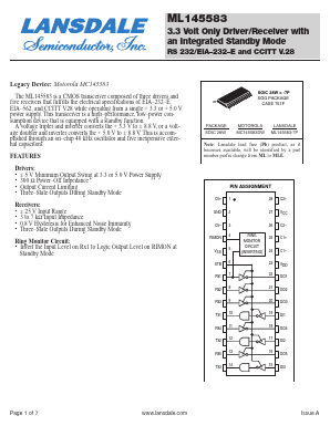 MC145583DW Datasheet PDF LANSDALE Semiconductor Inc.