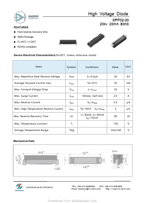 SPF02-20 Datasheet PDF Anshan Leadsun Electronics Co., Ltd