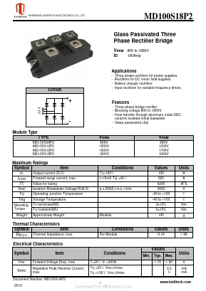 MD100S08P2 Datasheet PDF Shanghai Leiditech Electronic Technology Co., Ltd