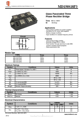 MD150S08P3 Datasheet PDF Shanghai Leiditech Electronic Technology Co., Ltd