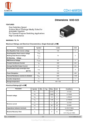 CD4148WSN Datasheet PDF Shanghai Leiditech Electronic Technology Co., Ltd