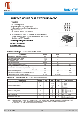 BAS16TW Datasheet PDF Shanghai Leiditech Electronic Technology Co., Ltd