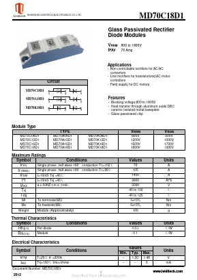 MD70A12D1 Datasheet PDF Shanghai Leiditech Electronic Technology Co., Ltd