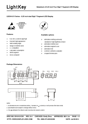 LD2541UO Datasheet PDF LightKey Optoelectronics Ltd.