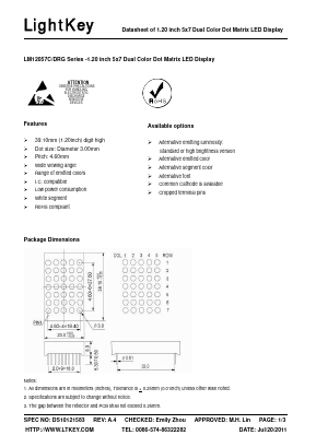 LM12057FRG Datasheet PDF LightKey Optoelectronics Ltd.