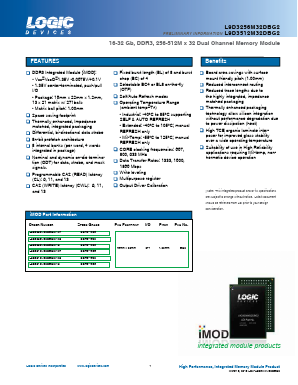 L9D3512M32DBG2X125 Datasheet PDF LOGIC Devices Incorporated