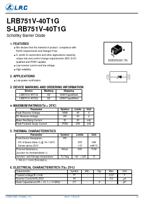 LRB751V-40T3G Datasheet PDF Leshan Radio Company,Ltd
