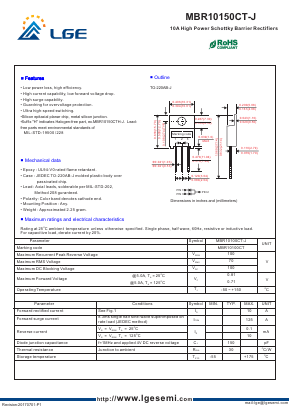 MBR10150CT-J Datasheet PDF Shenzhen Luguang Electronic Technology Co., Ltd
