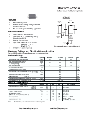 BAV20W Datasheet PDF Shenzhen Luguang Electronic Technology Co., Ltd