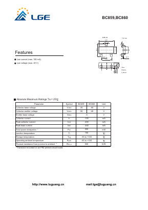 BC859 Datasheet PDF Shenzhen Luguang Electronic Technology Co., Ltd