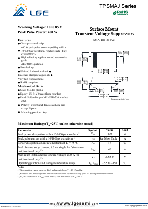TPSMAJ80A Datasheet PDF Shenzhen Luguang Electronic Technology Co., Ltd
