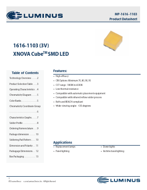 MP-1616-1103 Datasheet PDF Luminus, Inc