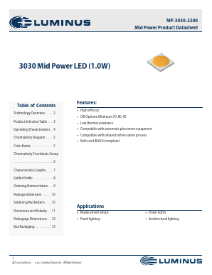 MP-3030-2200-40-80 Datasheet PDF Luminus, Inc