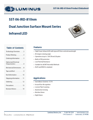 SST-06-IRD-810NM Datasheet PDF Luminus, Inc
