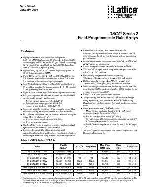 OR2T40B-8T100I Datasheet PDF Lattice Semiconductor