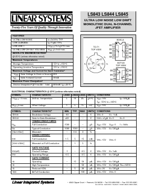 LS843 Datasheet PDF Linear Integrated System