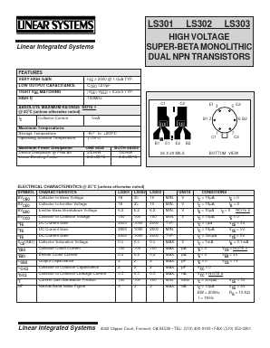 LS301 Datasheet PDF Linear Technology
