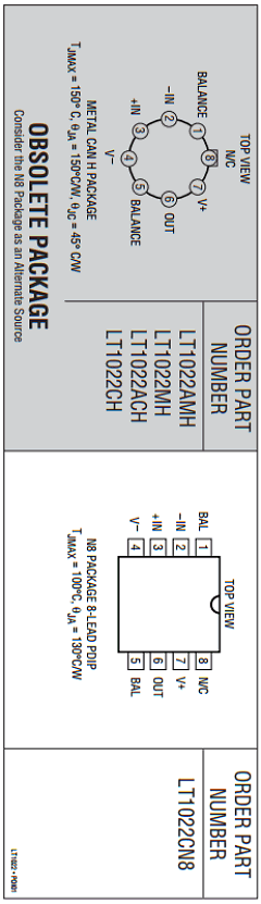 LT1022ACH Datasheet PDF Linear Technology