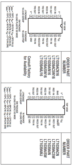 LT1039ACN Datasheet PDF Linear Technology