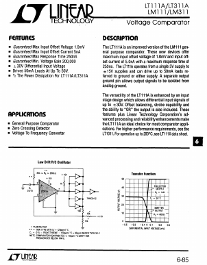 LT311A Datasheet PDF Linear Technology