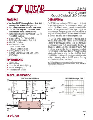 LT3476EUHF Datasheet PDF Linear Technology