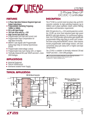 LT3782IFE-TRPBF Datasheet PDF Linear Technology