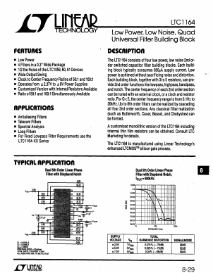 LTC1164A Datasheet PDF Linear Technology