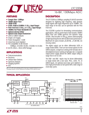 LTC2208IUP-TRPBF Datasheet PDF Linear Technology