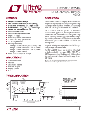 LTC2205CUK Datasheet PDF Linear Technology